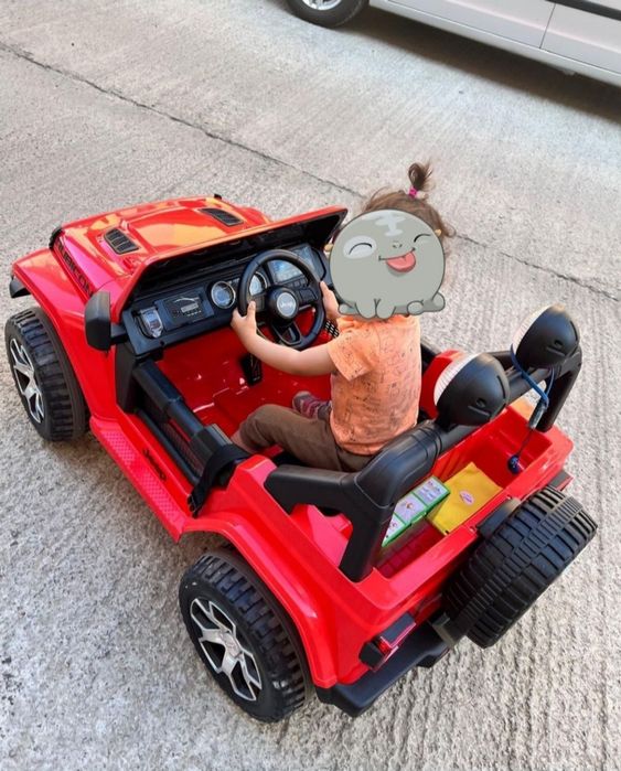 Masinuta electrica rosie copii 4 x 4 masina jeep rubicon wrangler