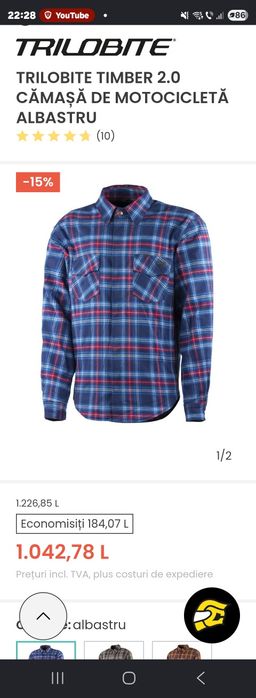 Camasa moto TRILOBITE TIMBER 2.0, mar XL