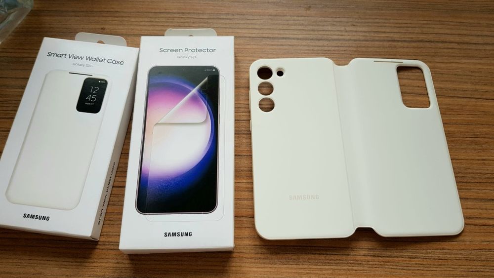 Husa Originala S-View+Folie Samsung Galaxy S23+ plus Noua!Activa!Promo