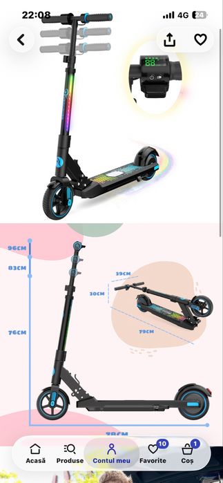 Trotineta electrica evercross 6-12 ani