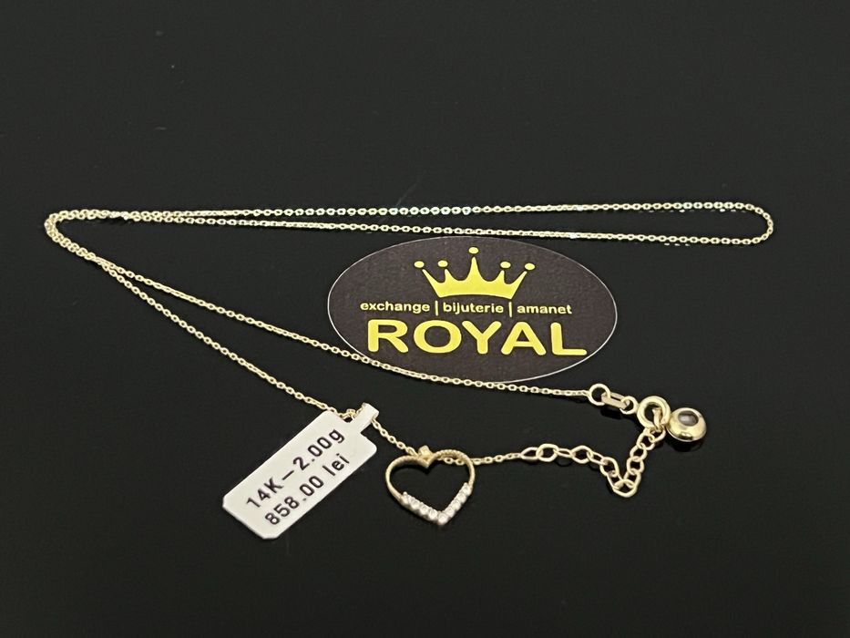 Bijuteria Royal CB : Lant inima aur 14K 2,00 grame