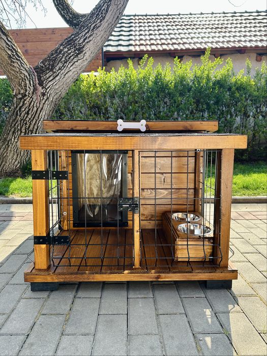 Cușca caine cu terasa si tarc 2 in 1 PREMIUM