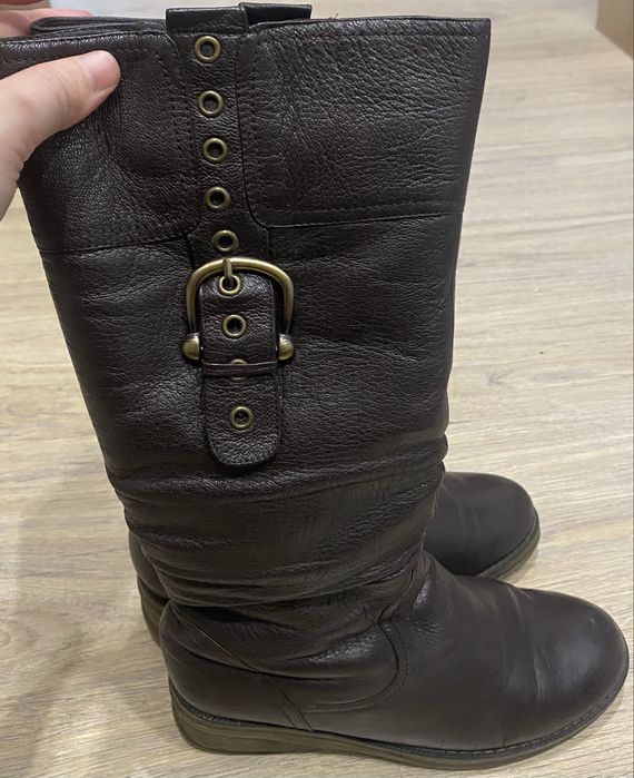 Сапоги кожаные с натуральным мехом