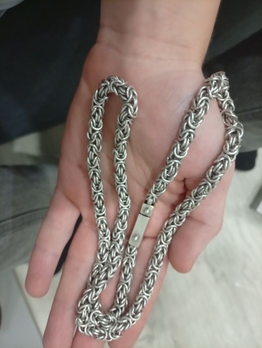 белое серебро цепь мужская