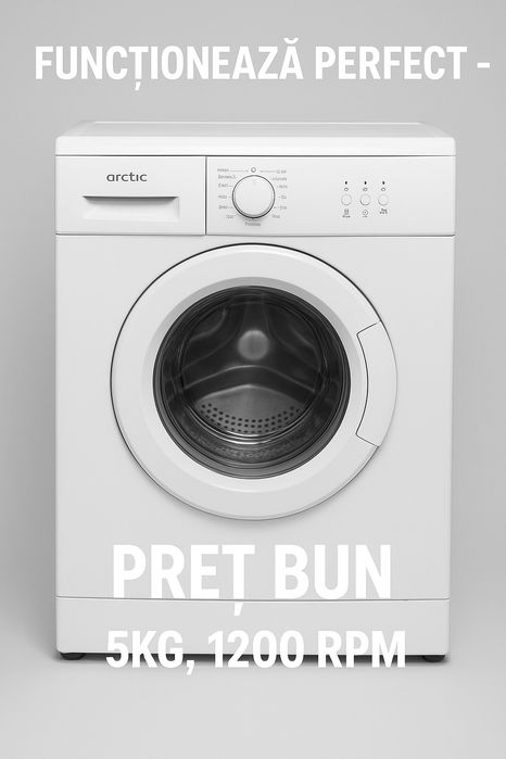 Vand Mașină spălat Artic – 5kg, 1200 rpm – 550 lei lei