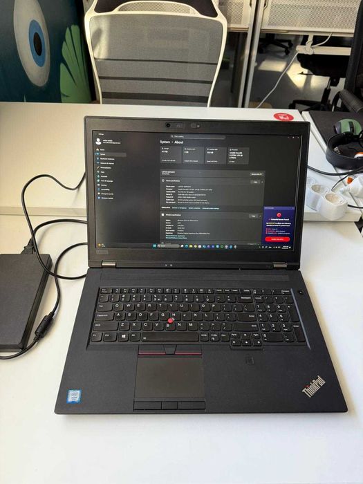 Laptop Lenovo ThinkPad P72 IntelXeon E-2176 32GB RAM Quadro P4200 8Gb