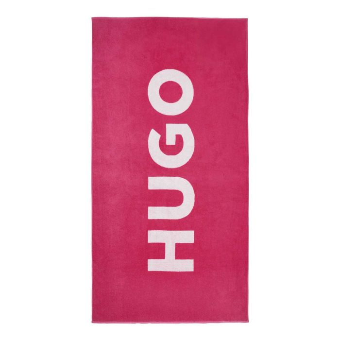 Оригинална HUGO BOSS Розова дамска хавлиена плажна кърпа 180см/93см