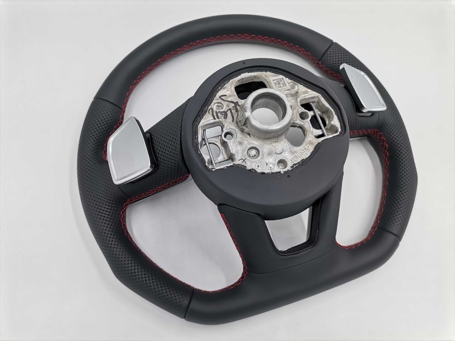 Нов OE Черен Кожен Спортен Волан с Лопатки Audi A3 S3 RS 8Y0419091Q LC