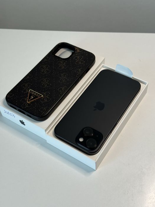 iPhone 15 Black 128 GB full box 95% + husa Guess / Factura / Garantie !