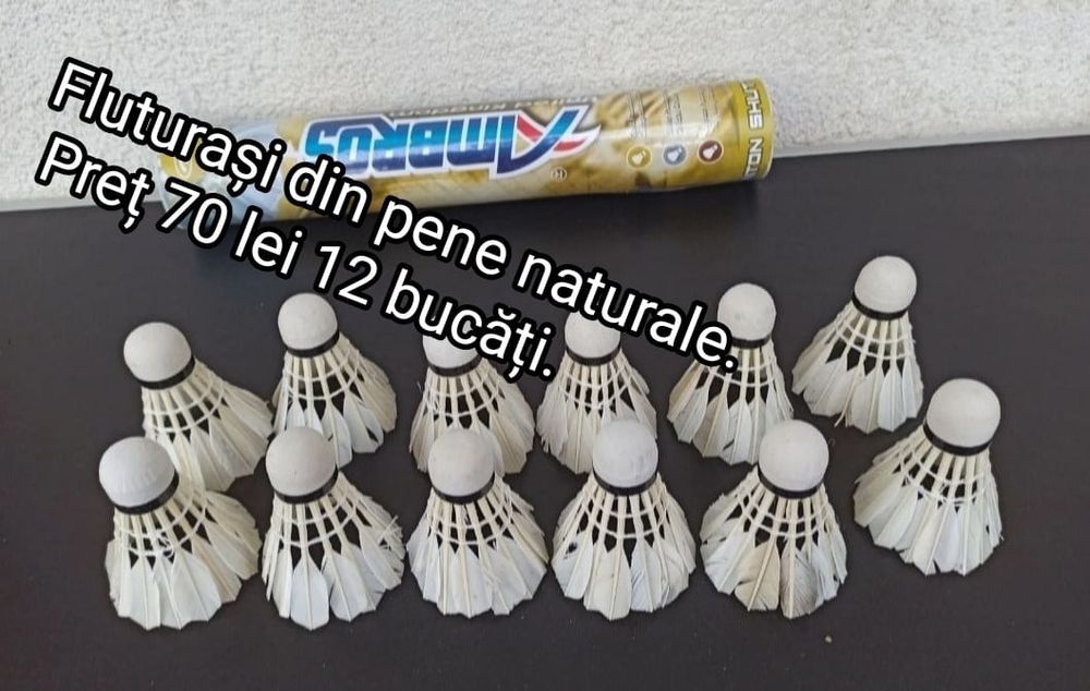 Fluturași badminton - pene naturale
