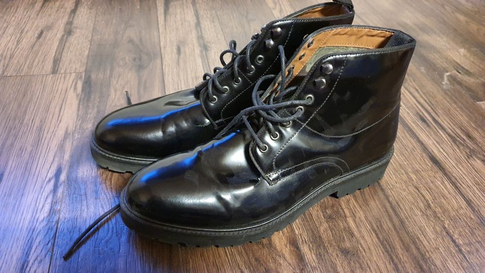 Ghete piele neagra lac 43