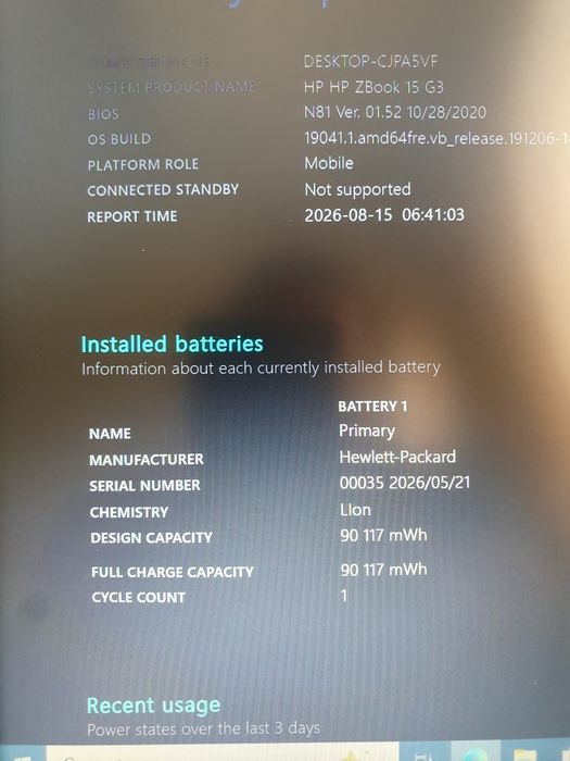 Hp Zbook i7-6700HQ
