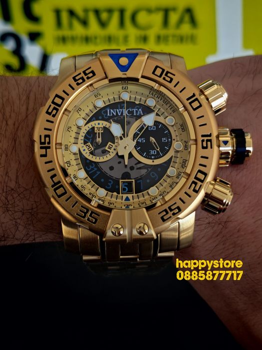 INVICTA Foxhound full metal Gold 57 mm, Инвикта нов ръчен часовник