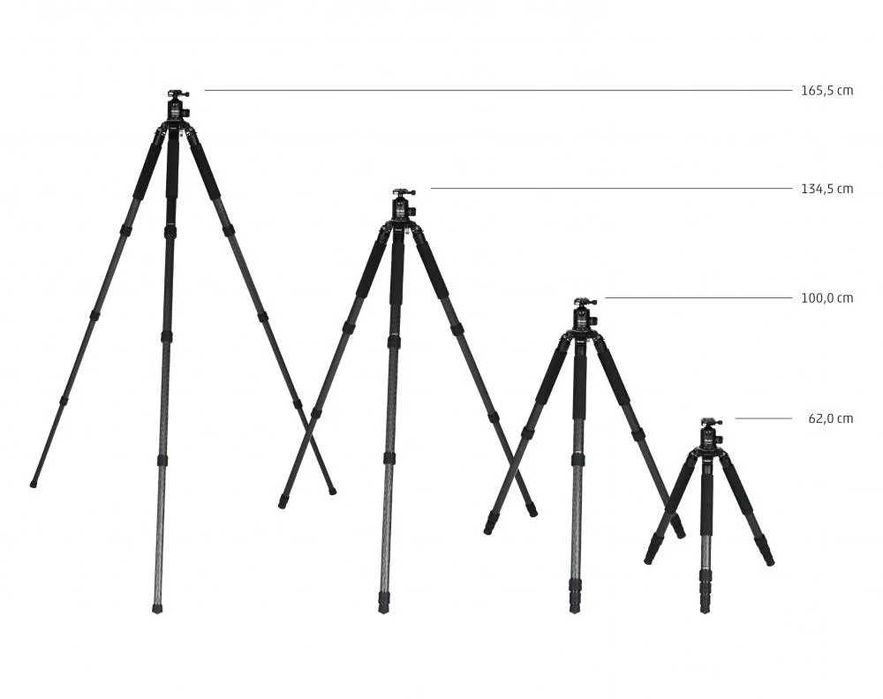 Trepied Rollei Rock Solid Alpha Mark II Carbon - kit + cap cu bila