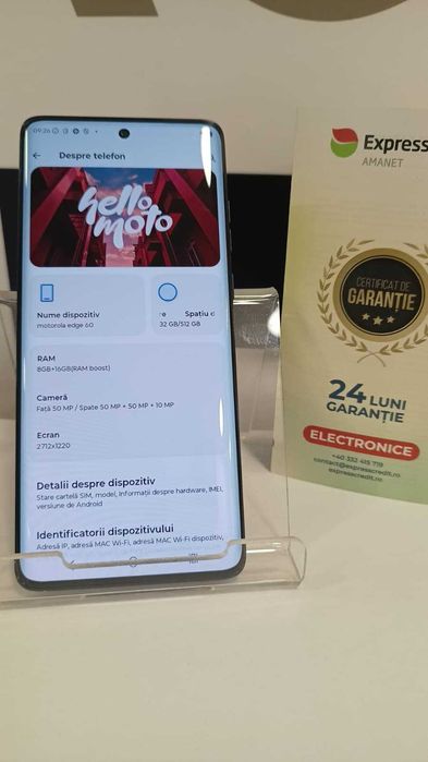 Telefon Motorola Edge 60 5G (Ag24 Harlau b.45417) - 24 Luni Garantie !