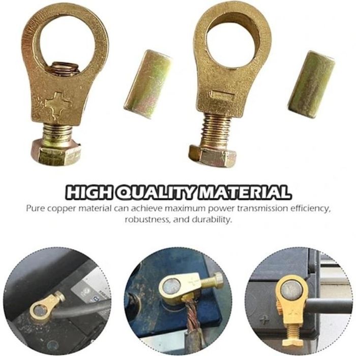 месингови клеми за акумулатор комплект + и  - 2броя, 12/24v макс. ...