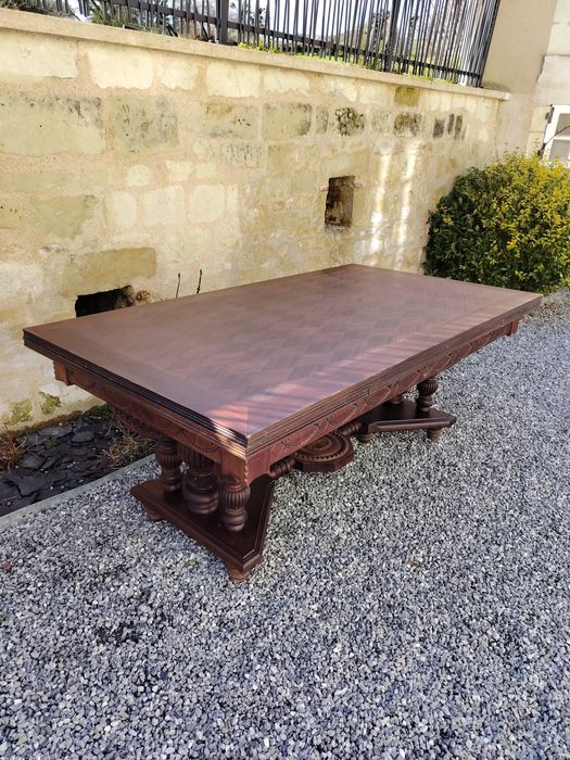 Masa din lemn masiv de mahon, mobilier din lemn