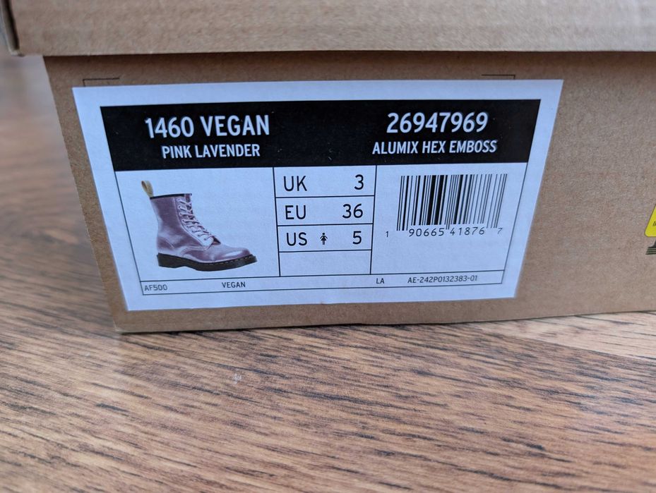 Кубинки Dr. Martens 1460 Pink Lavender VEGAN boots