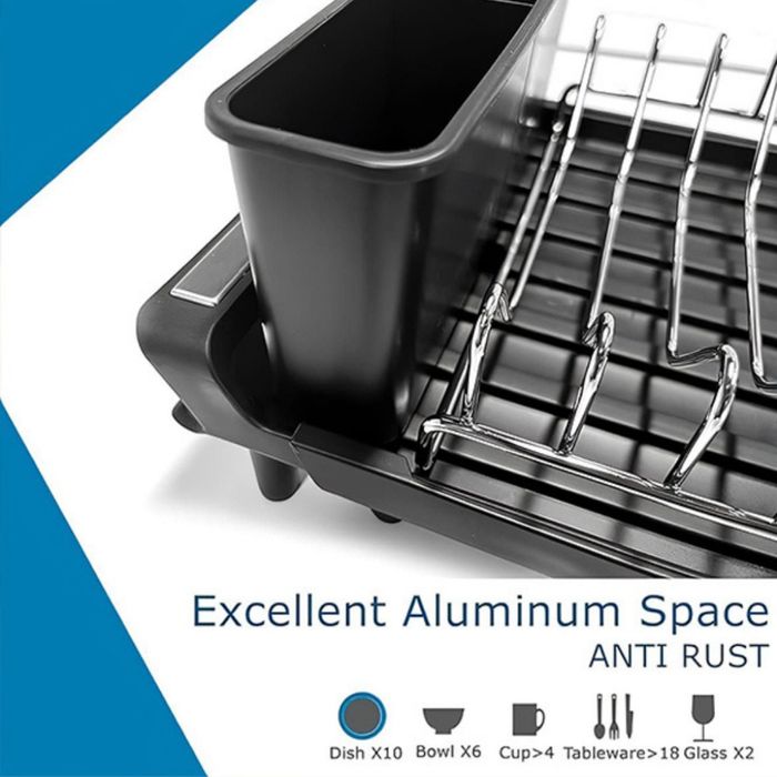 Разтегателен сушилник за съдове и прибори с дренажна тава .