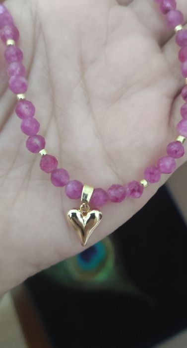 Ожерелье из розового турмалина