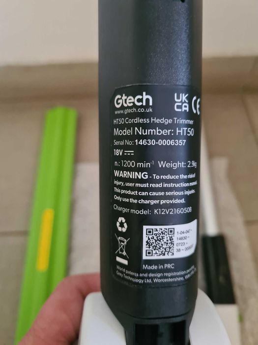 Trimmer gard viu Gtech HT50+baterie+incarcator