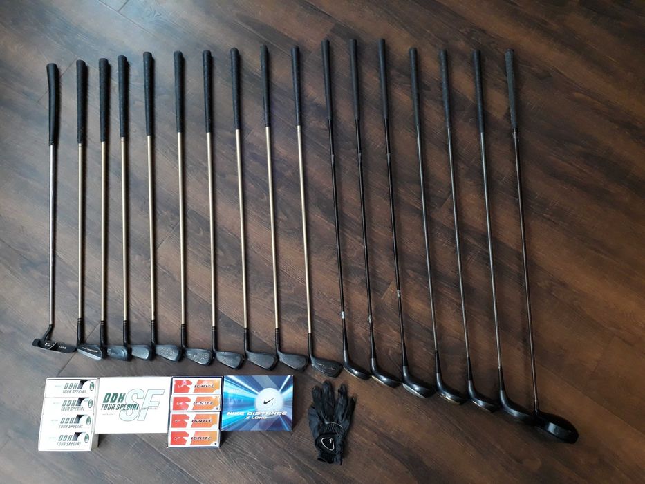 Клюшки для гольфа, полный комплект. 16 клюшек и 24 мяча.