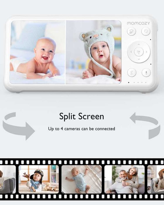 Momcozy BM01 бебефон - 2 камери 1080p, 5" монитор