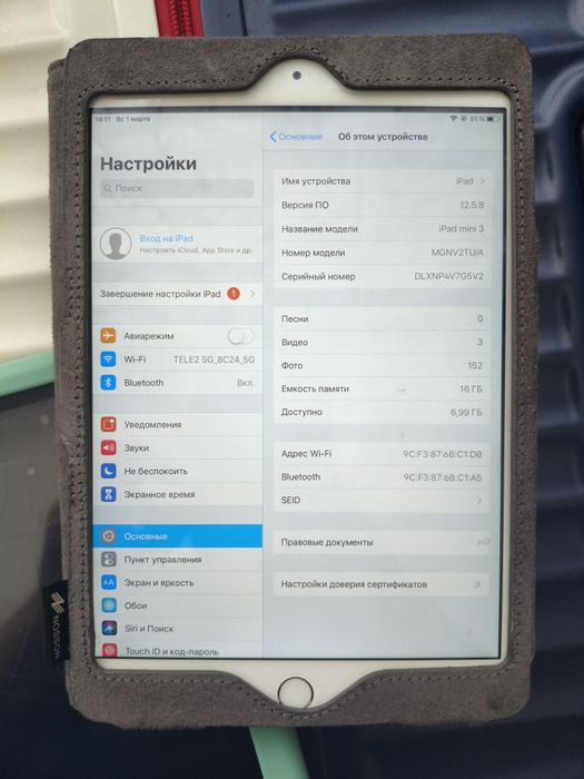 Планшет IPad mini 3 16gb