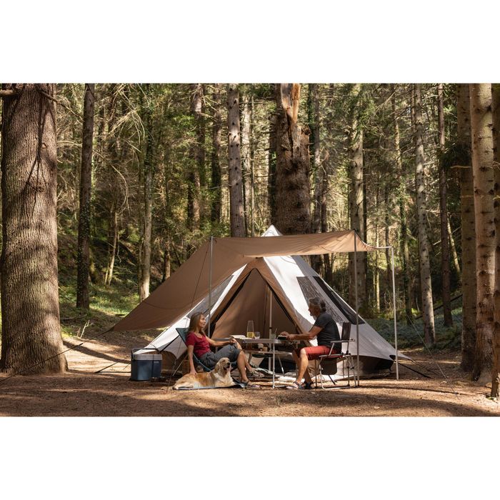 Cort de camping 5 locuri 2 camere, Tepee - produs resigilat Decathlon