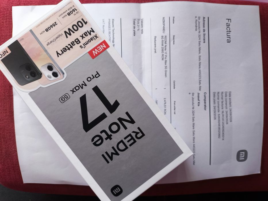 Redmi note 17 promax,green, sigilat