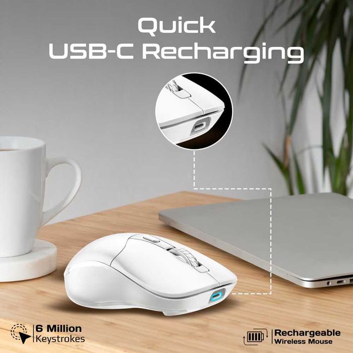 Mouse Wireless Bluetooth, USB Promate Samo Alb Nou Garantie Sigilat