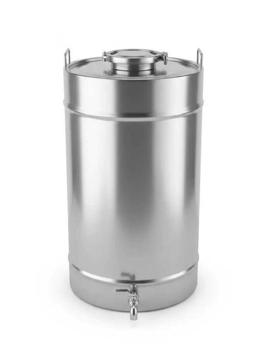 Butoi INOX 80 L cu capac clamp si garnitura, cadou robinet din INOX