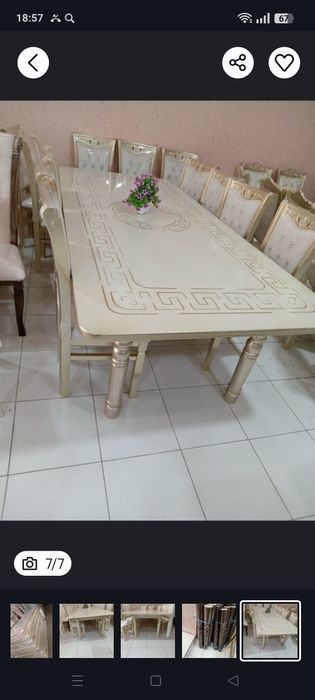Стол 12 стуллари билан