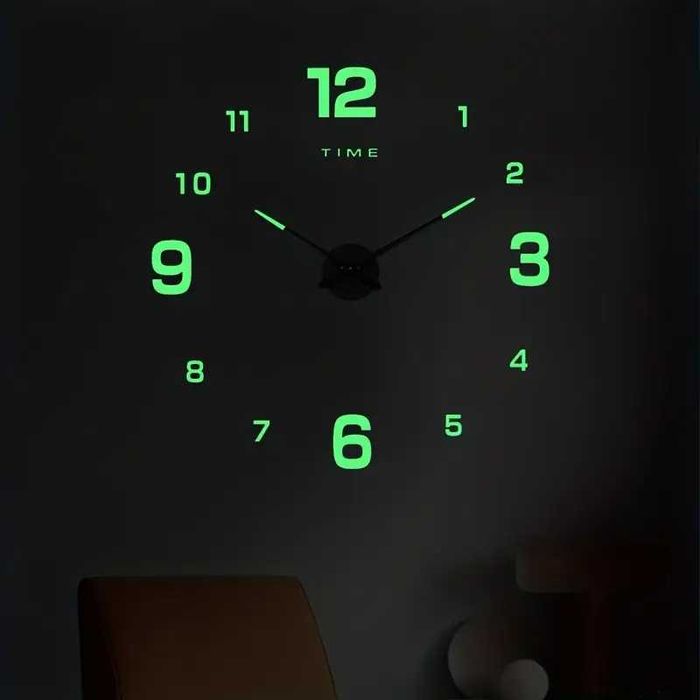 Настенные самоклеящиеся безрамные акриловые 3D часы (90см - 120см)