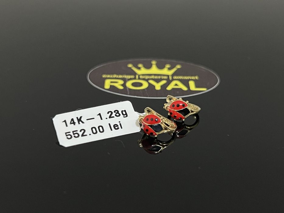 Bijuteria Royal CB : Cercei copil buburuza aur 14k  1,23 grame