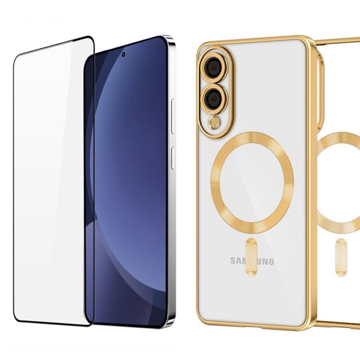 Samsung S25 EDGE - Husa Magsafe Luxury + Folie Sticla Full Cover Safe