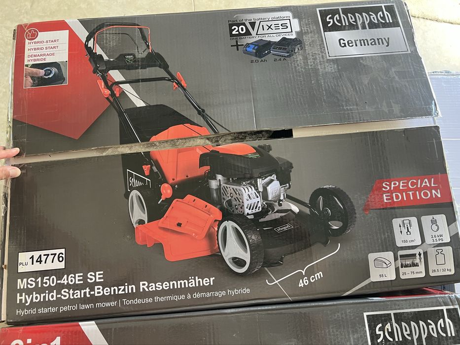 Нова Самоходна Бензинова косачка 7в1 с ел.стартер Scheppach MS150-46Е