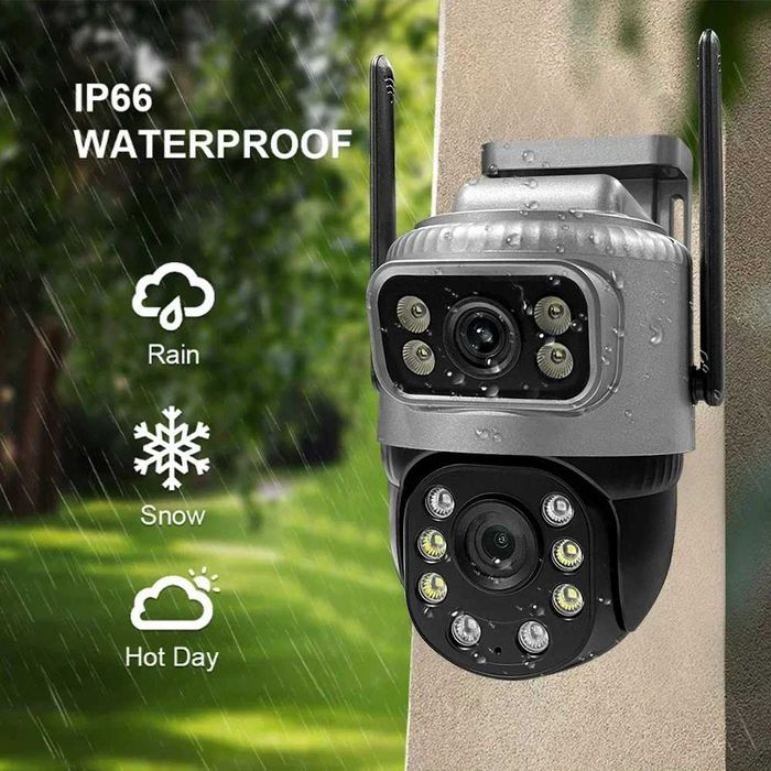 4K 8MP WiFi камера с двоен екран Външни охранителни камери IP PTZ