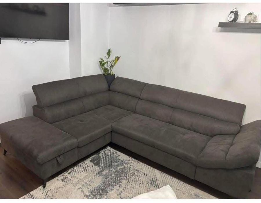 Ъглов диван кафяв