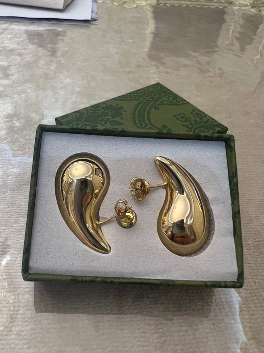 Серьги КАПЛИ Large Drop Earrings BOTTEGA VENETA 1:1 с оригиналом