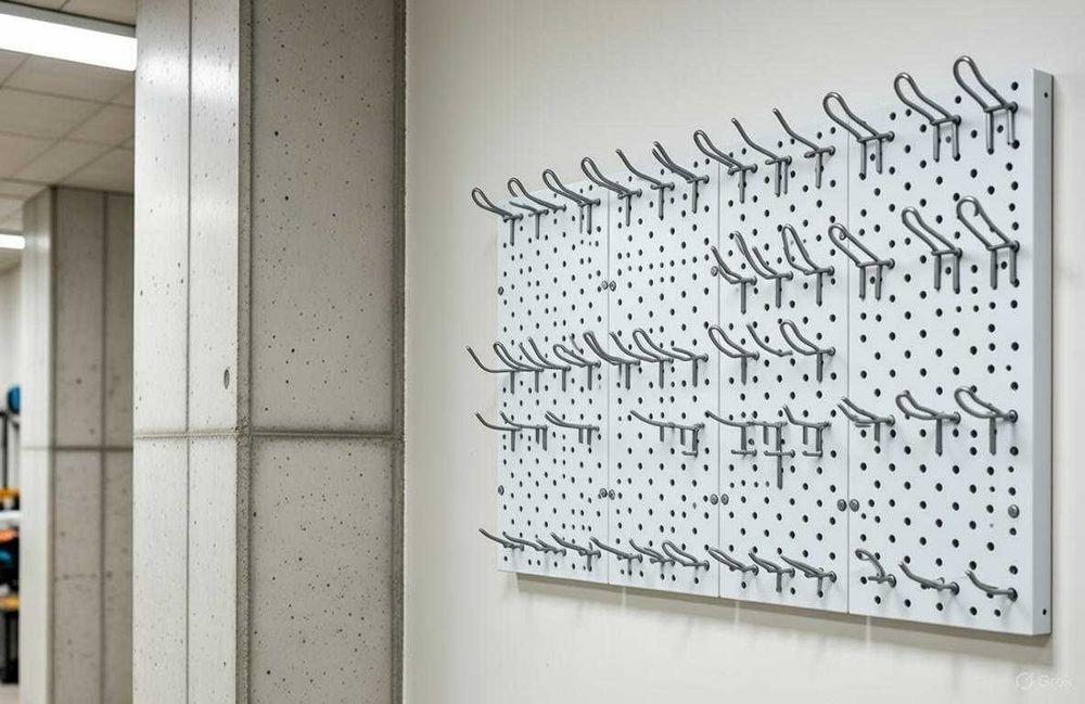 Teshilgan panel, перфопанель, do'konda ilgaklar uchun panel