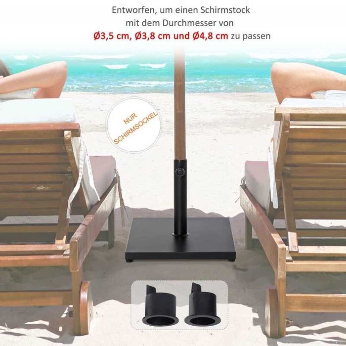 Стойка за чадър Outsunny, за Ø35 мм, Ø38 мм, Ø48 мм, 45 x 45 x 39 см