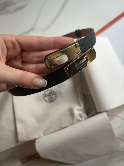 Дамски колан на Hermes, най-търсения модел, черно със златно