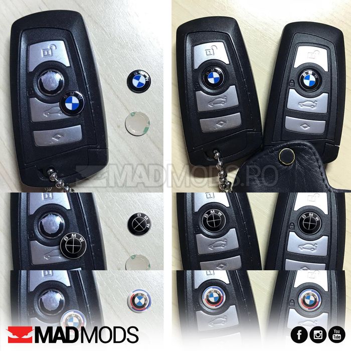 Set 2 buc emblema cheie BMW aluminiu seria 1 2 3 4 5 6 7 8 X i