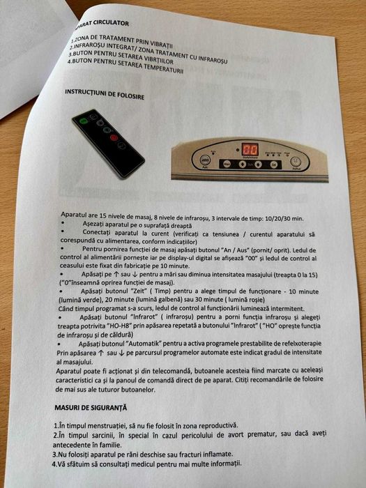 Aparat de masaj pentru picioare cu infraroșu (Fußmassager)