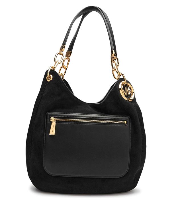 Оригинална велурена чанта MICHAEL Michael Kors LILLIE черна