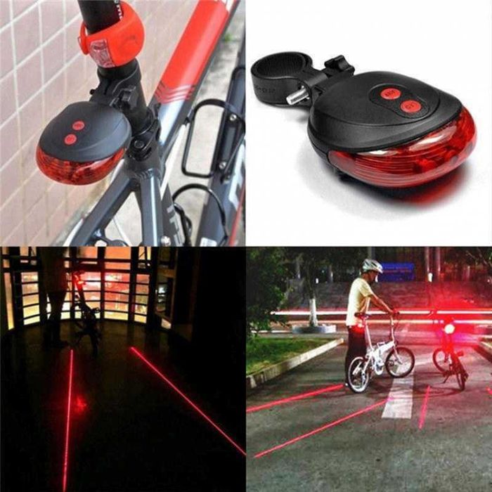 Задна LASER LED стоп светлина за велосипед Scorpion - 5 LED + 2 лазера