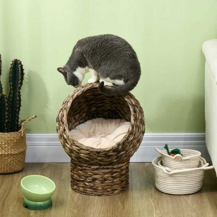 PawHut Ратаново легло за котки 40 x 37 x 51 см