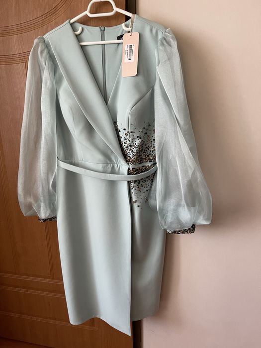 Rochie eveniment albastru menta deosebita