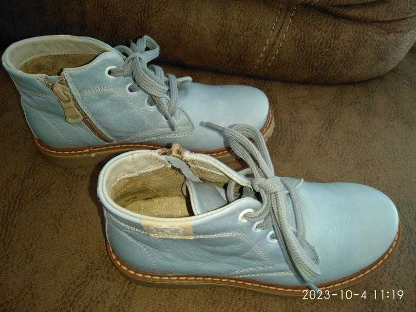 Детски Кларк/Боти №31, естествена кожа,цип отстрани,отлично състояние